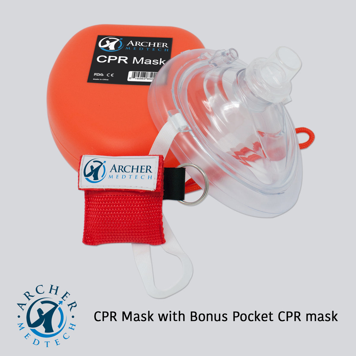 Archer MedTech CPR Mask with One-Way Breath Valve - First Aid Face Shi –  Discount TENS