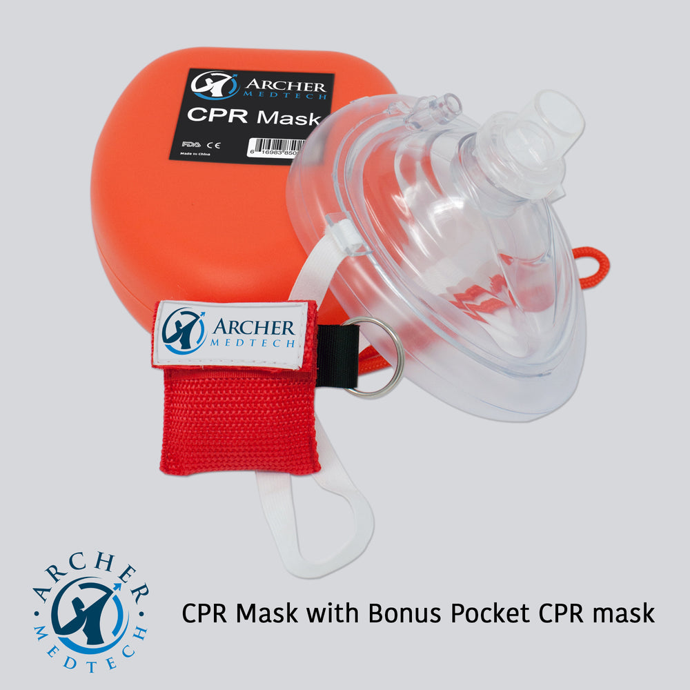 50 Pack CPR Face Mask Key Chain Kit with Gloves