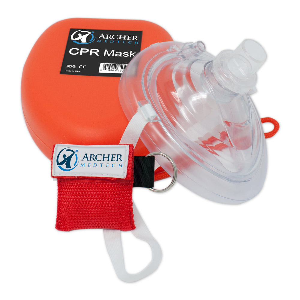 Archer MedTech CPR Mask with One-Way Breath Valve - First Aid Face